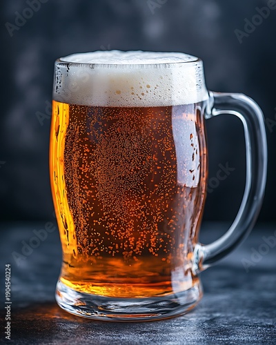 Wallpaper Mural Cold Frothy Dark Beer In A Glass Mug With Bubbles Torontodigital.ca