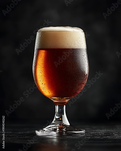 Wallpaper Mural Stemmed Glass of Cold Dark Craft Beer With Frothy Head Torontodigital.ca