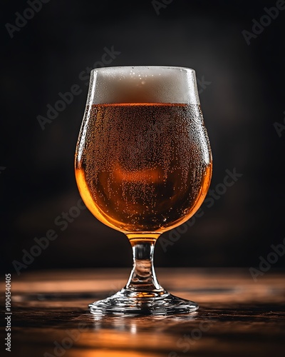 Wallpaper Mural Elegant Glass of Golden Beer on a Rustic Wooden Table Torontodigital.ca