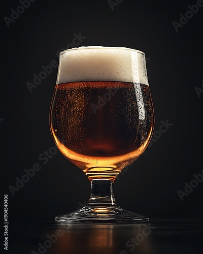 Wallpaper Mural Elegant Snifter Glass Filled With Amber Beer and Frothy Head Torontodigital.ca