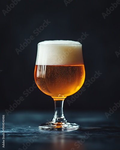 Wallpaper Mural Light Golden Beer in Tulip Glass With Smooth White Head Torontodigital.ca