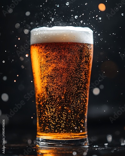 Wallpaper Mural Dynamic Beer Splash With Foam In Pilsner Glass Torontodigital.ca