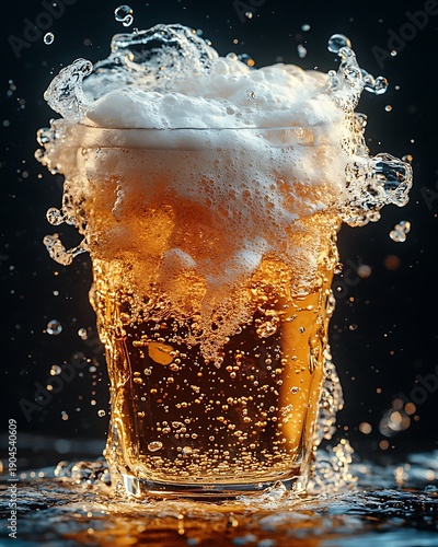 Wallpaper Mural Explosive Beer Foam Splash In A Pint Glass Torontodigital.ca