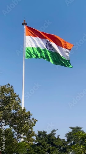 flag of India, tricolor flag, waving Indian flag, vertical video
