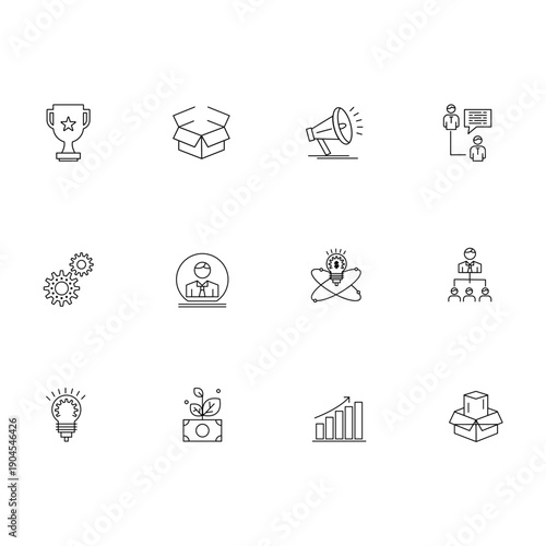 Modern business line icon pack vector set
Clean modern business line icon pack with consistent stroke and minimal outline style, perfect for UI, apps, websites, and presentations.