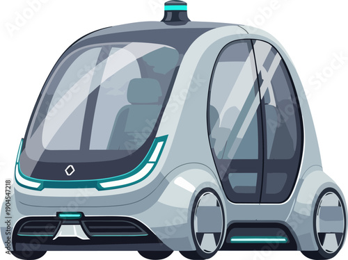 Futuristic autonomous vehicle design, showcasing innovative technology and modern transportation solutions for future mobility