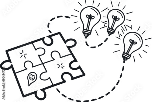 A puzzle piece coming together with a lightbulb moment