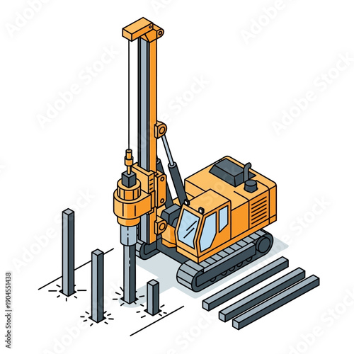 Heavy Machinery Pile Driver Construction Equipment.