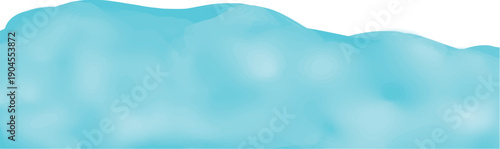 The translucent blue mass imitates land, an island, a sea, liquid, a nebula, cloud, or something similar.