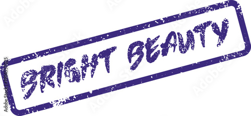 Bright Beauty affirmation message displayed as a textured purple rubber stamp impression