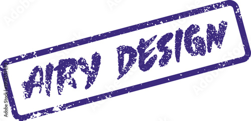 Airy Design concept message stamped with distressed purple ink creating a fresh aesthetic