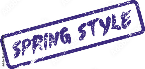Textured violet Spring Style rectangular stamp indicating current seasonal fashion trends and aesthetics