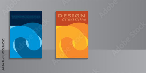 Book cover template, Brochure template vector design, Annual Report, Magazine, Poster, Corporate Presentation, Portfolio, Flyer, infographic, print ready blue and orange colour, vector eps 10