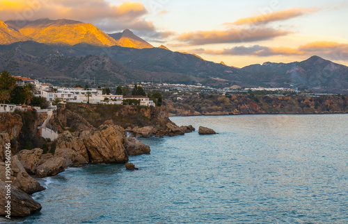 Nerja White Village Cliffside Seascape