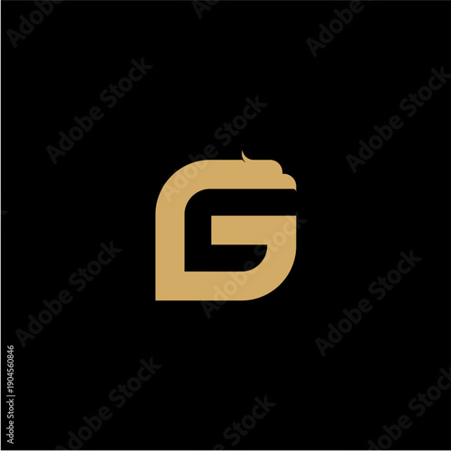 Elegant golden letter G logo design, powerful and sophisticated with subtle animalistic flair