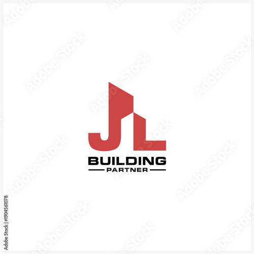 Sleek professional architectural design logo representing building and construction partnership