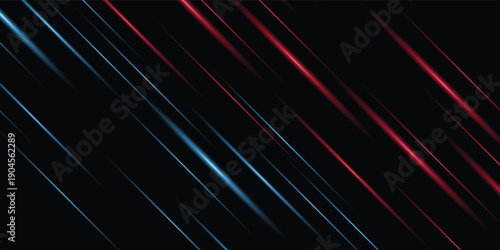 Red And Blue Glowing Neon Lights Line Abstract Banner Wallpaper Background Template. Vector illustration.