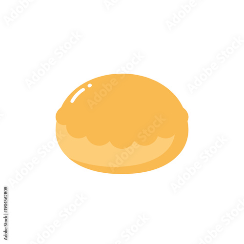 Cute Cartoon Sweet Bun Pastry Vector Illustration