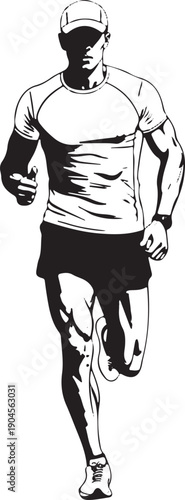 Running Man Silhouette Illustration Isolated on White Background