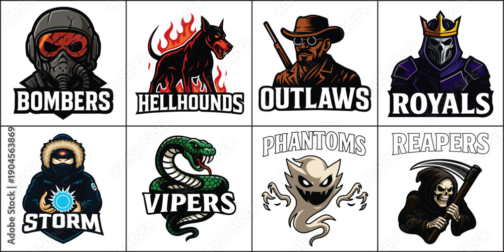 Fototapeta premium Gaming Stickers Team Logos Agressive Animals.eps