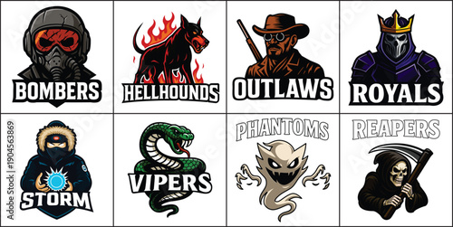 Gaming Stickers Team Logos Agressive Animals.eps