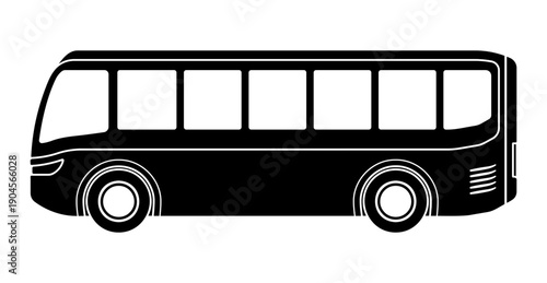 Black bus icon without background.