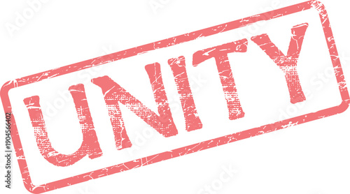 Bold red grunge stamp representing the vital concept of unity and cohesion