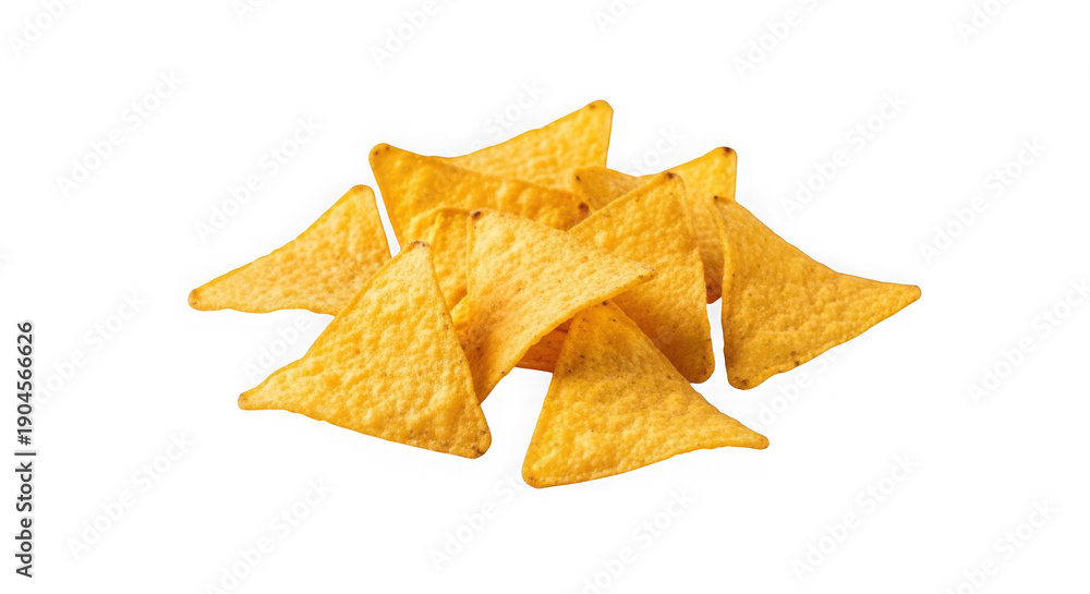 Fototapeta premium A pile of crispy potato chips isolated on transparent background