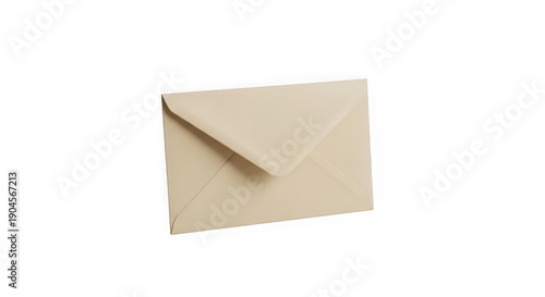 Beige envelope isolated on transparent background