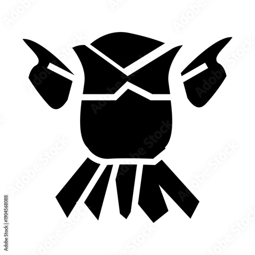 black armor protection glyph icon vector