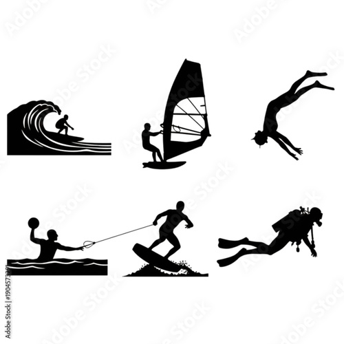 water sport silhouette