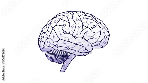 Abstract digital brain representation with intricate neural network connections symbolizing intellect and innovation