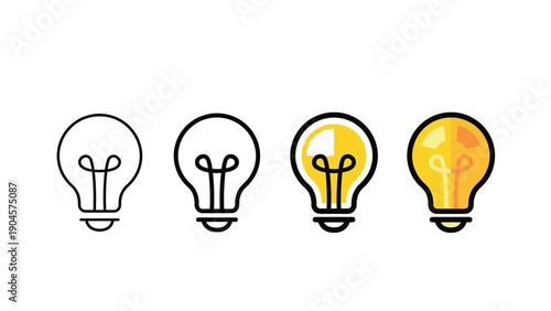Light Bulb Ideas Concept with Glowing Bulb