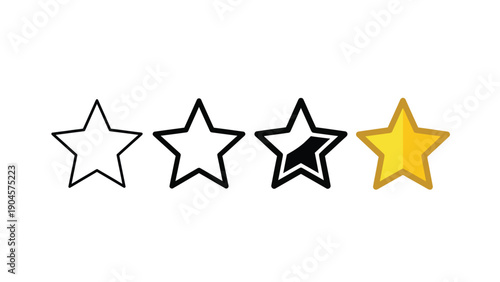 Golden Star Ratings with Black and White Stars