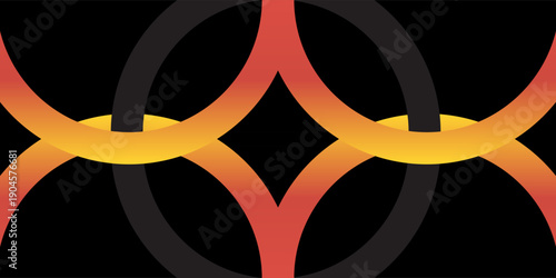Abstract gradient ring vector on black background