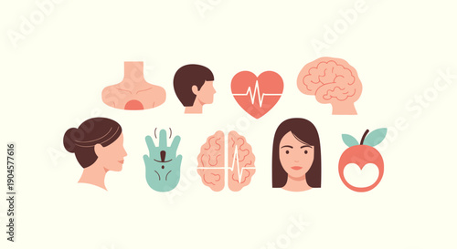 Human Body Organs and Health Icons.