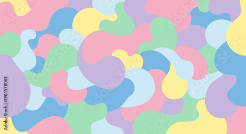 Pastel Colored Shapes Abstract Design Element.