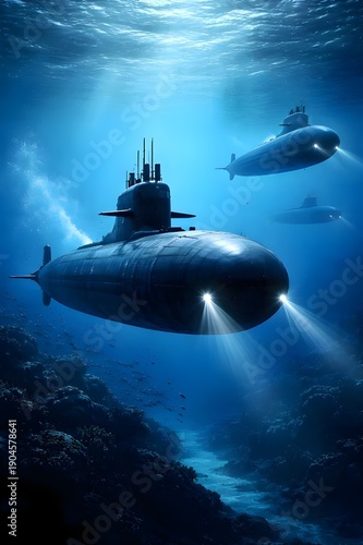 submarine under water