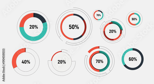 Circular Progress Bar Charts and Graphs, Data Visualization