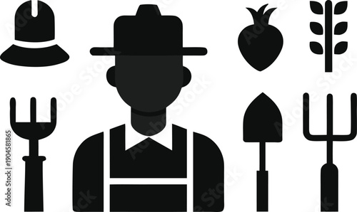 hand drawn vector illustration of a gardening tools