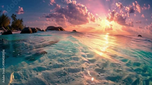 sunset over the sea