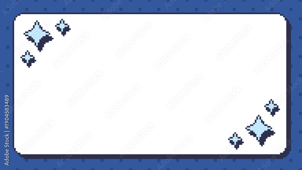 Obraz premium ドット絵 鮮やかでかわいい背景装飾 きらきらのあしらい フレーム ピクセル