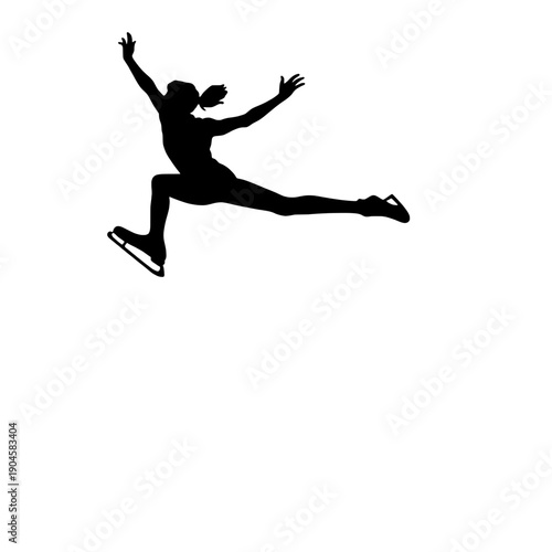 Ice Skater Spinning Silhouette