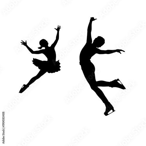 Ice Skater Silhouette Variation Spin