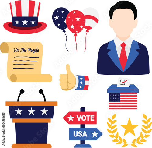 President's Day Set Icon