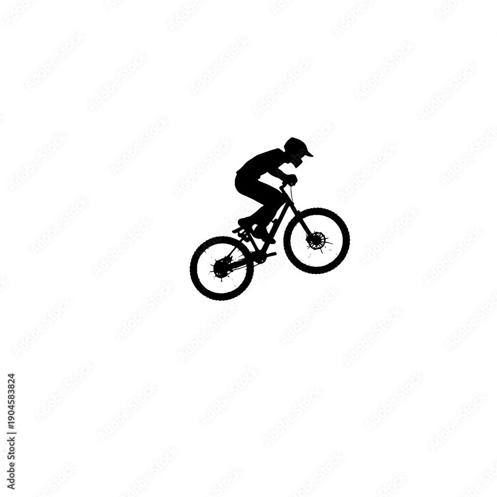 Obraz premium Mountain Bike Ramp Jump Silhouette