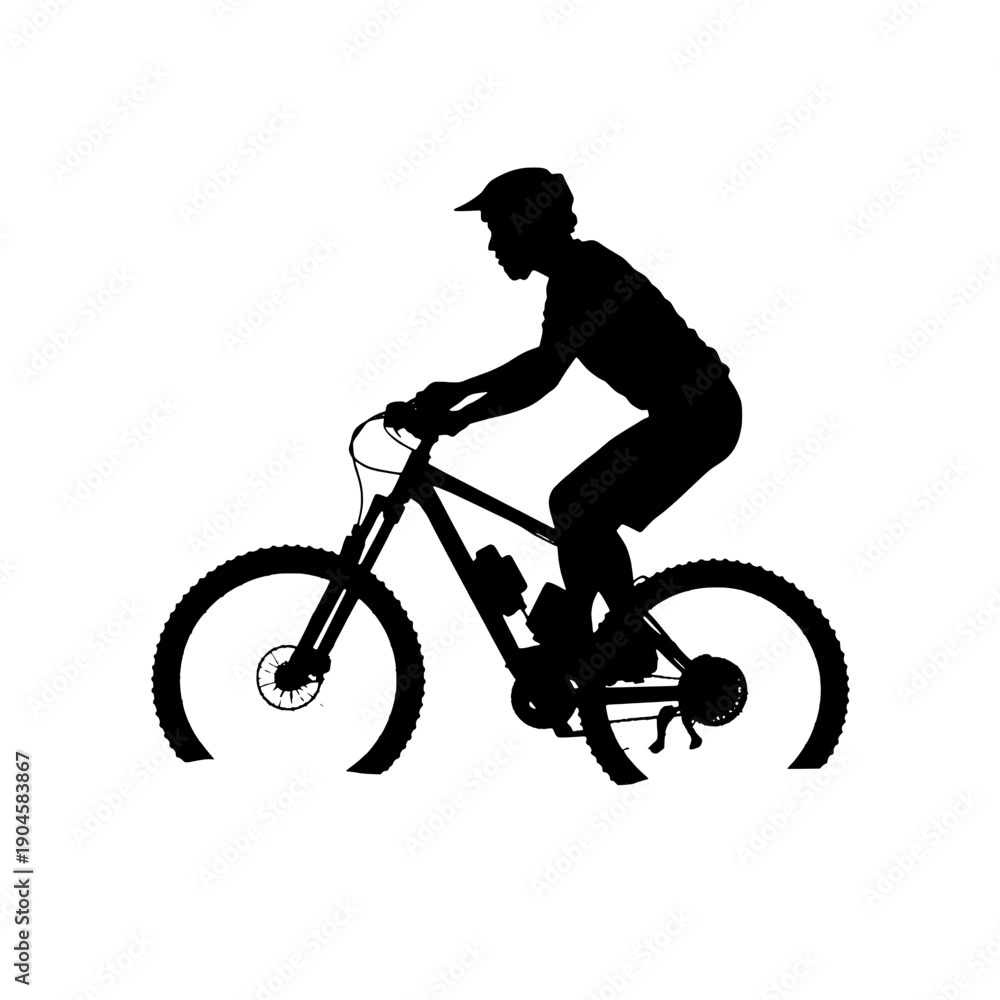 Obraz premium Mountain Bike Silhouette Front View