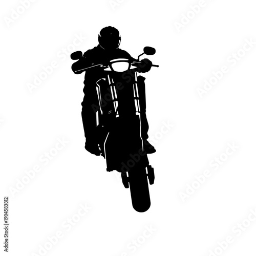 Motorcycle Wheelie Silhouette: Action Sport