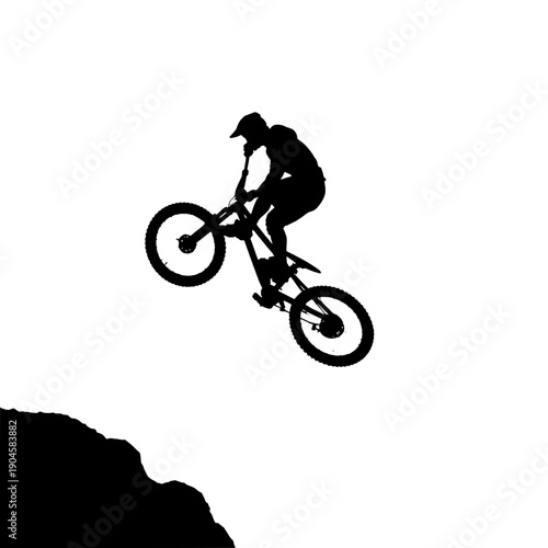 Mountain Biker Air Silhouette