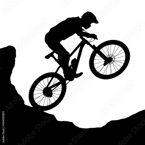 Mountain Bike Wheelie Silhouette